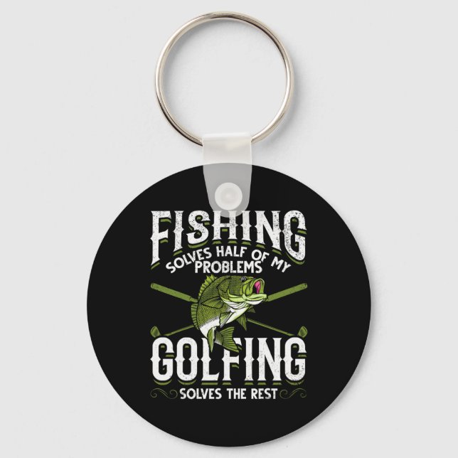 Rolig fiske golf fiske löser hälften av mina probl nyckelring (Framsida)