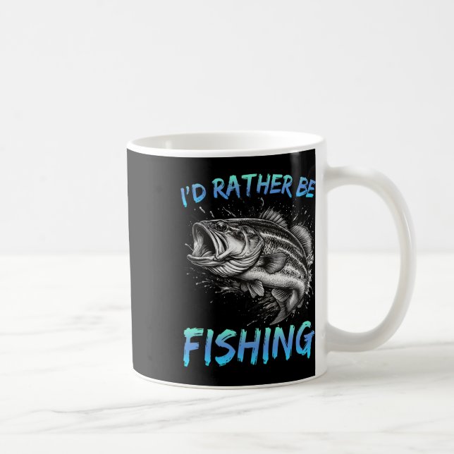 Rolig Fiske Jag Skulle Hellre Fiska B Fiskare Mig Kaffemugg (Höger)