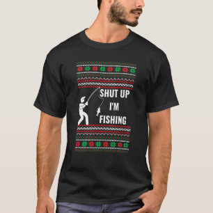 Rolig fiske jul ful jultröja för fiskare t shirt