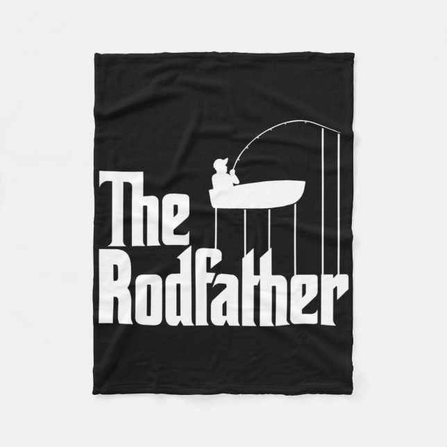 Rolig fiske-meme av fiskespöet Rodfather Fleecefilt (Framsidan)
