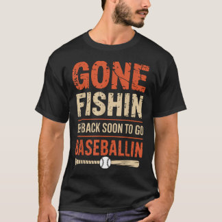 Rolig Fiske Och Baseball T Shirt