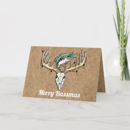 Rolig fiske- och jaktjulhälsning kort