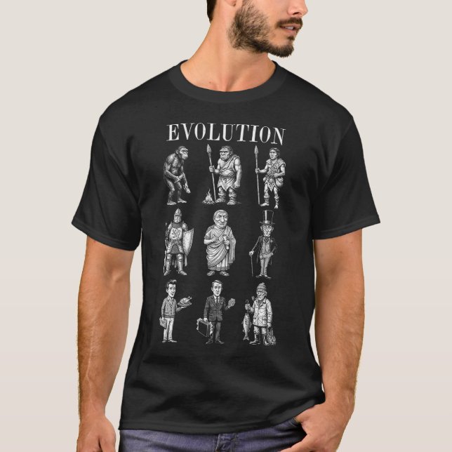 Rolig fiske Pappa Evolution Fiskare Fars dag T Shirt (Framsida)