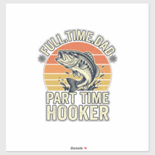 Rolig fiske Pappa Vintage Bas T-shirt Design (2)_1 Klistermärken