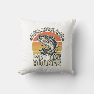 Rolig fiske Pappa Vintage Bas T-shirt Design (2)_1 Kudde