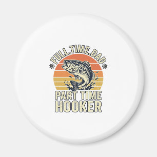 Rolig fiske Pappa Vintage Bas T-shirt Design (2)_1 Magnet
