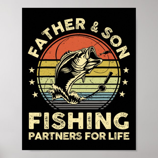 Rolig fiske skjorta pappa son matchande B fisk pap Poster (Framsidan)