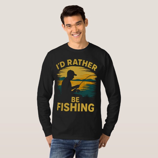 Rolig fiske-tröja för män t shirt (Hel framsida)