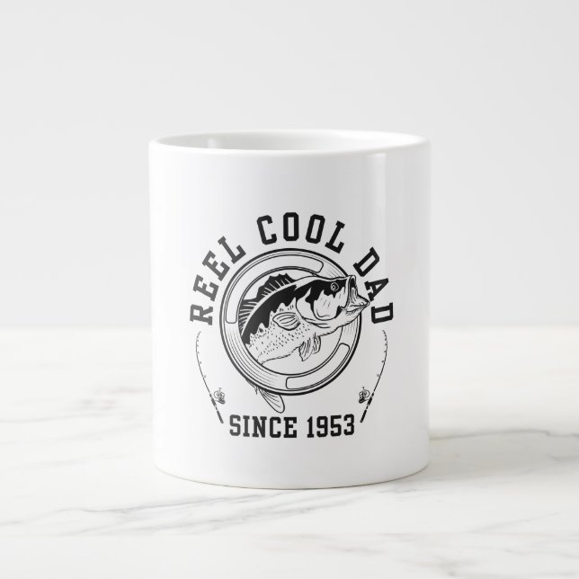 Rolig fiskecitat Rulle Kall Pappa Sedan 1953 Jumbo Mugg (Framsidan)