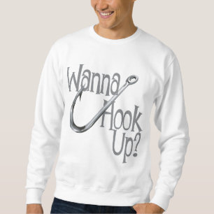 Rolig Fiskekrok UPP datummärkning Sweatshirt