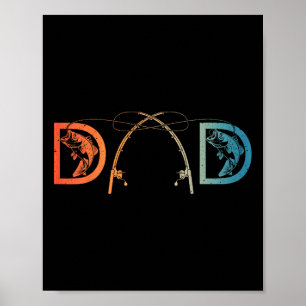 Rolig fiskepappa konst för pappa män fars dag fisk poster