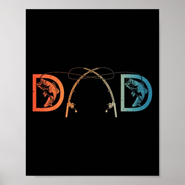 Rolig fiskepappa konst för pappa män fars dag fisk poster (Framsidan)