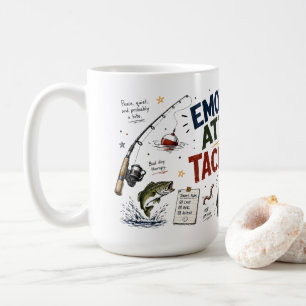 Rolig fiskepappa-mugg Humor i fiskeredskapsbox Kaffemugg
