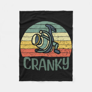 Rolig fiskerirulle skämt t-shirt för cranky fiskar fleecefilt