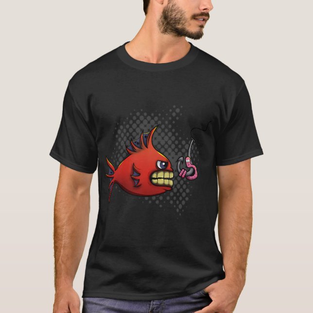 Rolig fisketeckning t shirt (Framsida)
