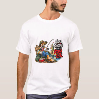 Rolig fiskhund T-shirt för tufft liv