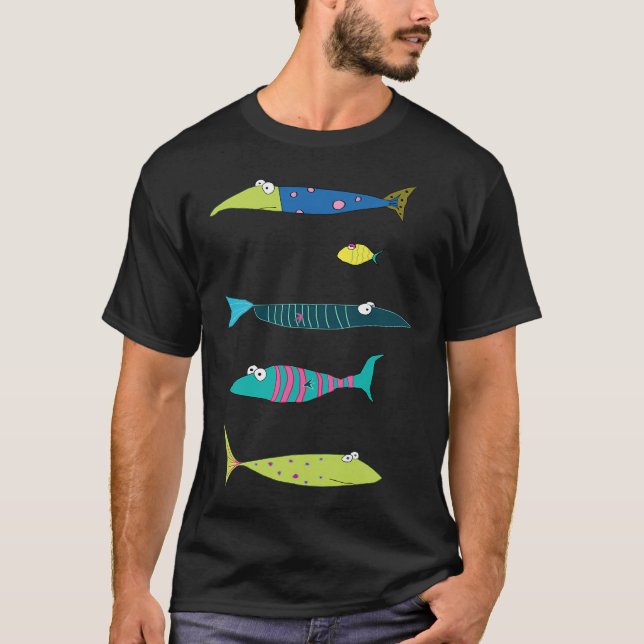 rolig fisksamling t shirt (Framsida)