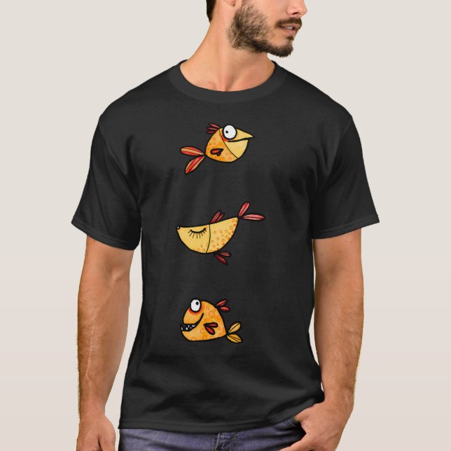 rolig fiskteckning t shirt (Framsida)
