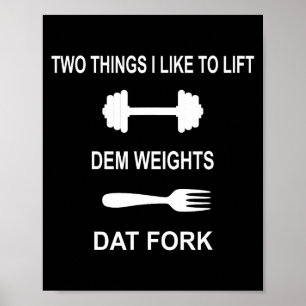Rolig Fitness Gym Citera Träning - Två Saker Jag G Poster