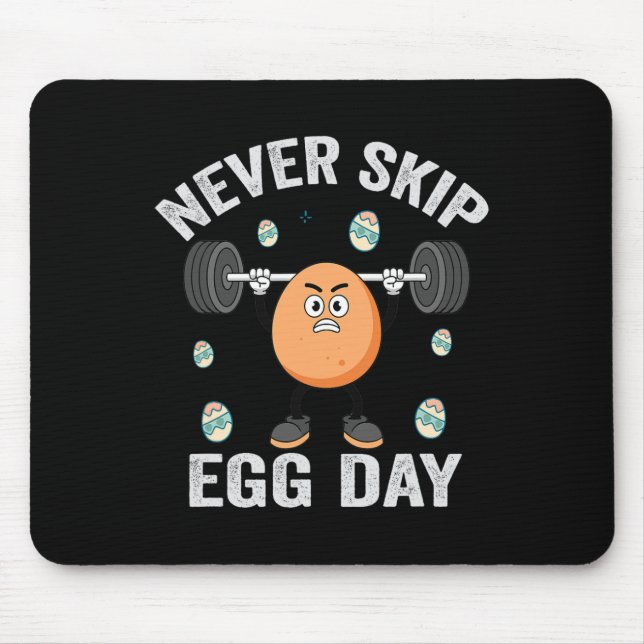 Rolig Fitness Påsksöndag Hoppa Aldrig Över Äggdag  Musmatta (Framsidan)