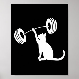 Rolig Fitness Vikt Styrka Gym Katt Lyfter För Poster