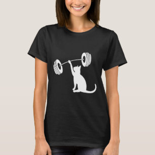 Rolig Fitness Vikt Styrka Gym Katt Lyfter För T Shirt