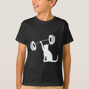 Rolig Fitness Vikt Styrka Gym Katt Lyfter För T Shirt