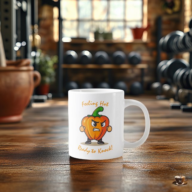 Rolig Fitnessmugg - Bestämd Bellpeppar-design Jumbo Mugg (Skapare uppladdad)