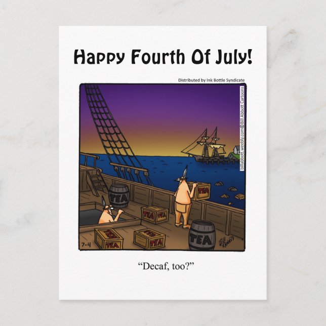 Rolig fjärde juli humor vykort (Framsida)
