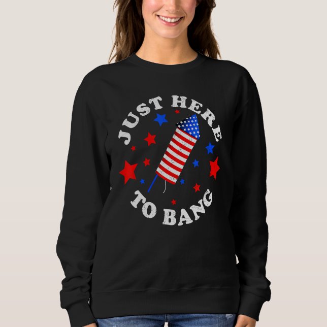 Rolig fjärde juli jag är bara här för att  t shirt (Framsida)