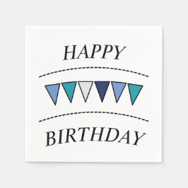 Rolig flaggkedja Glad födelsedag Pappersservett