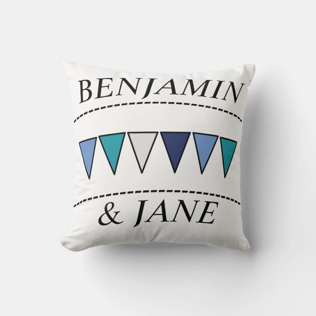 Rolig flaggkedja och namn kudde (Framsida)