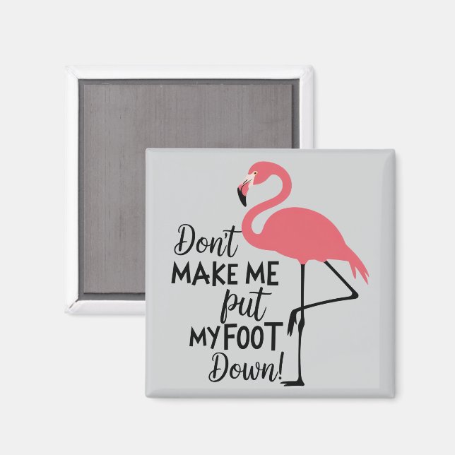 Rolig Flamingo, Få Mig Inte Att Sätta Min Fot I Go Magnet (Front/Back)