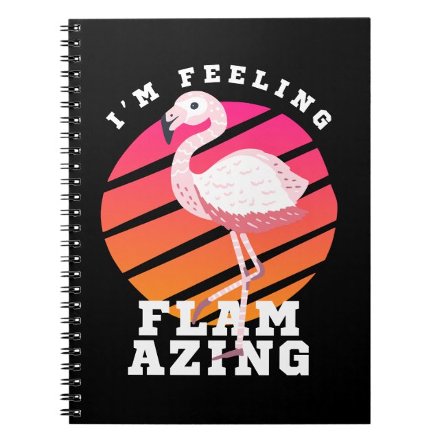 Rolig Flamingo Puns Känsla Flamazing Anteckningsbok (Framsidan)