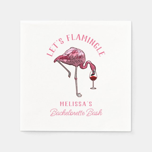 Rolig Flamingo Sängkammarweekend Party Papper Pappersservett (Framsidan)