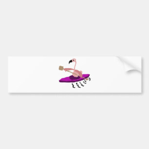 Rolig Flamingo som Kayaking Bildekal