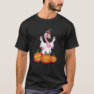 Rolig Flamingo Spöktomat Boo Halloween Barn Me T Shirt