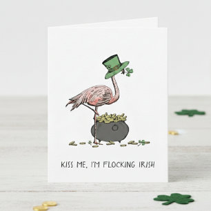 Rolig Flamingo St. Patricksdag-kort Kort