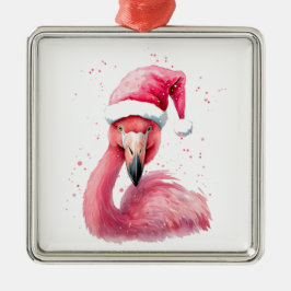 Rolig flamingo tomtehatt Glad tropisk jul  Julgransprydnad Metall