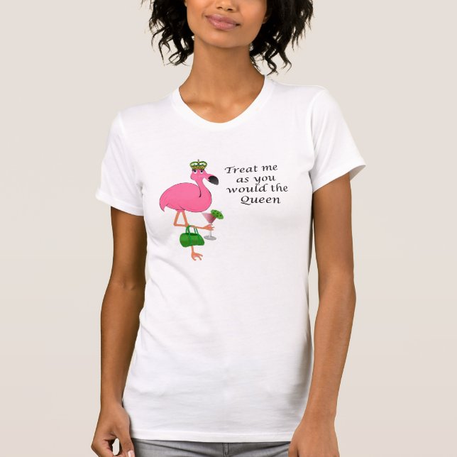 Rolig Flamingoskjorta T Shirt (Framsida)