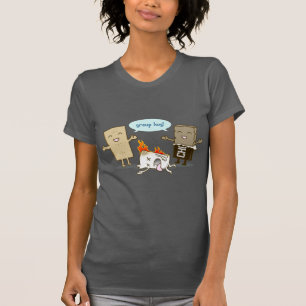 Rolig flammande Marshmallow Tee Shirt