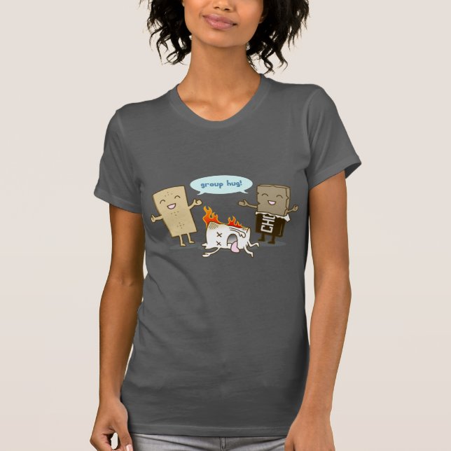 Rolig flammande Marshmallow Tee Shirt (Framsida)