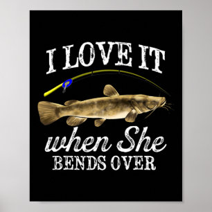 Rolig Flathead Malfisk Fiske Sötvatten Fisk Gra Poster