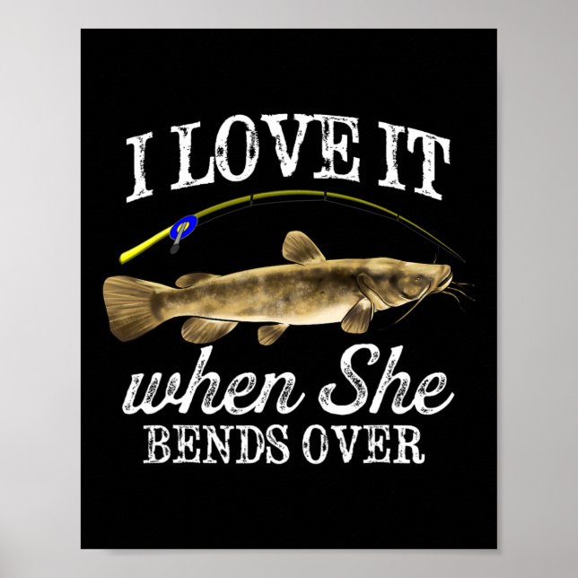 Rolig Flathead Malfisk Fiske Sötvatten Fisk Gra Poster (Framsidan)