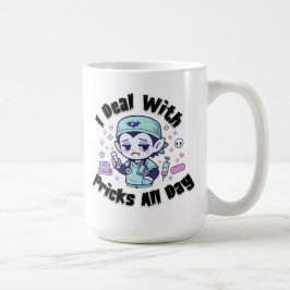 Rolig flebotomist Kawaii Vampire Sarksastisk Citat Kaffemugg