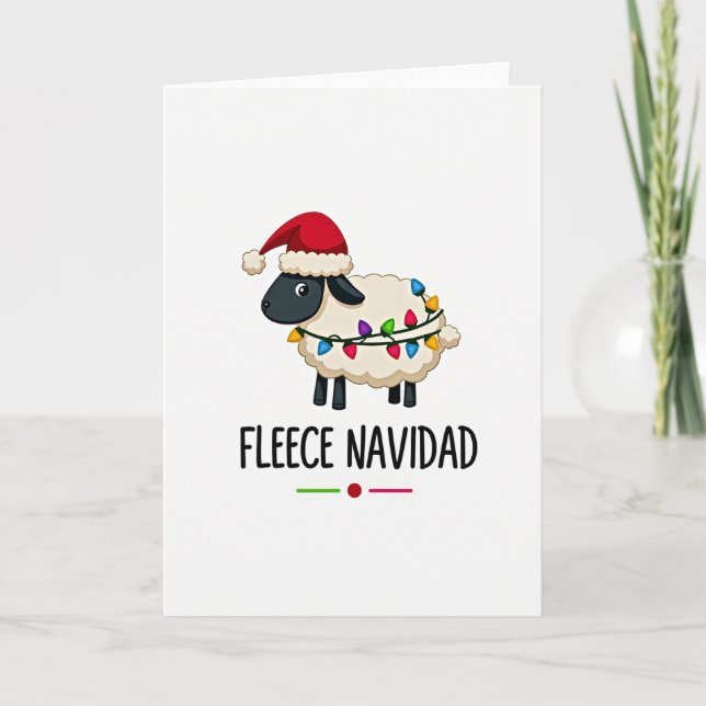 Rolig Fleece Navidad Får Kort (Framsida)
