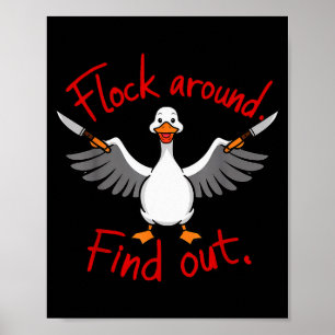 Rolig flock runt ta reda på Sarcastic Duck Skämt M Poster