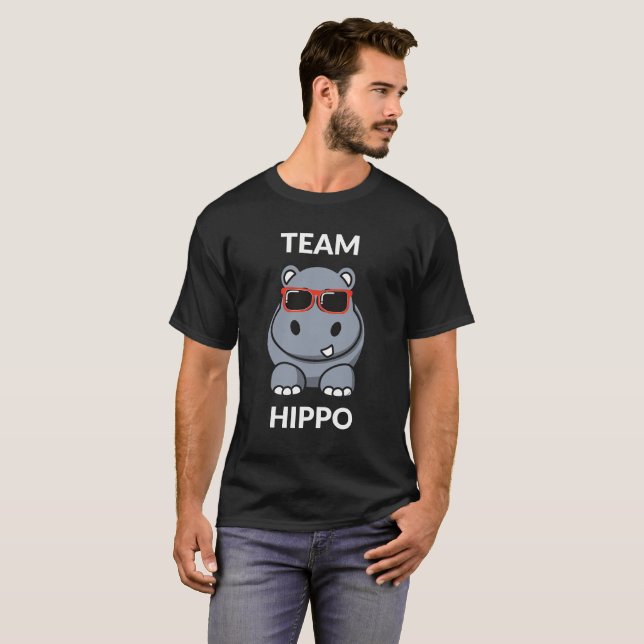 Rolig flodhäst för lagflodhäst t shirt (Hel framsida)