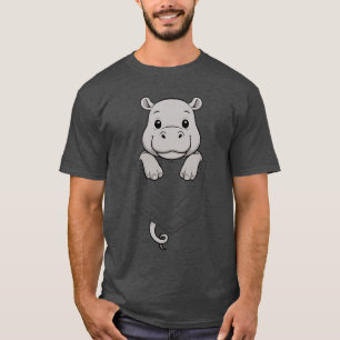 Rolig flodhäst som tittar i fickan Flodhäst Djur T Shirt