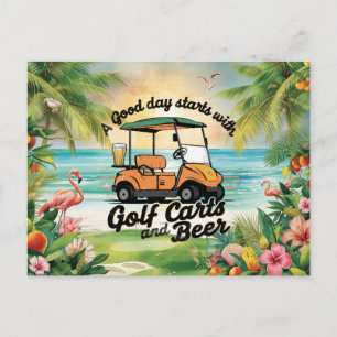 Rolig Florida golf-fest slogan för golfare Vykort